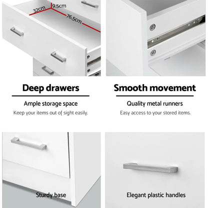 Artiss 6 Chest of Drawers - ANDES White - Image 7