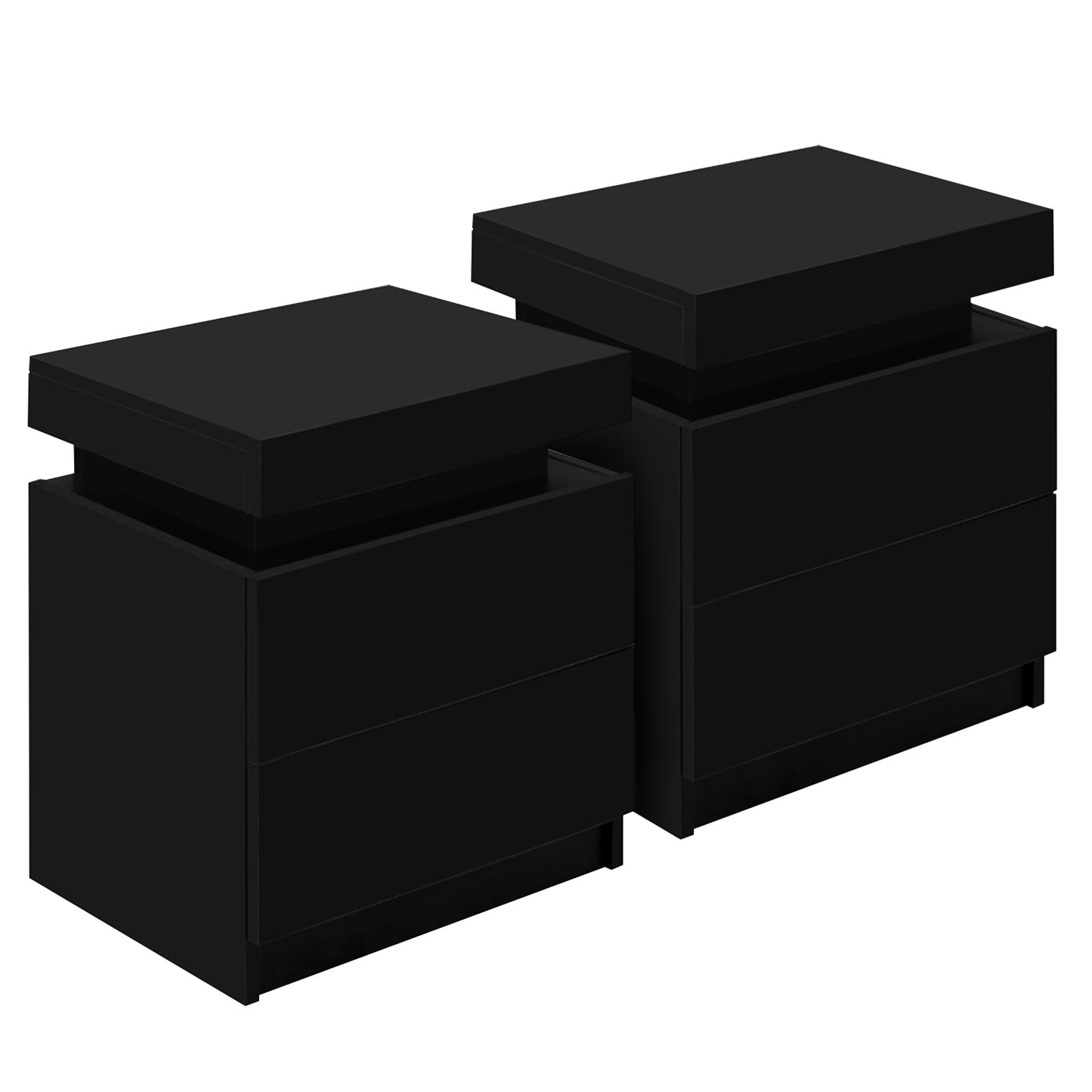 Artiss 2X Bedside Table 2 Drawers Lift-up Storage Black - Image 7