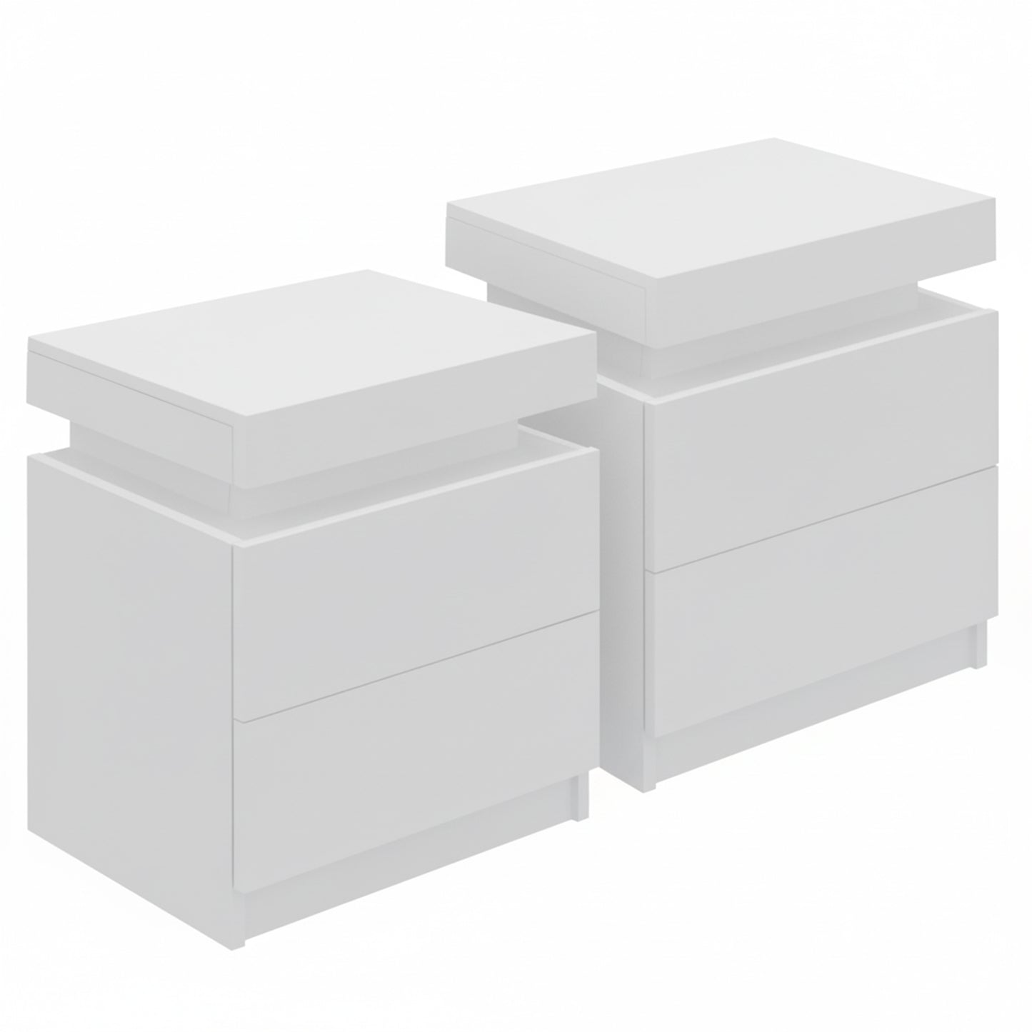 Artiss 2X Bedside Table 2 Drawers Lift-up Storage White - Image 7