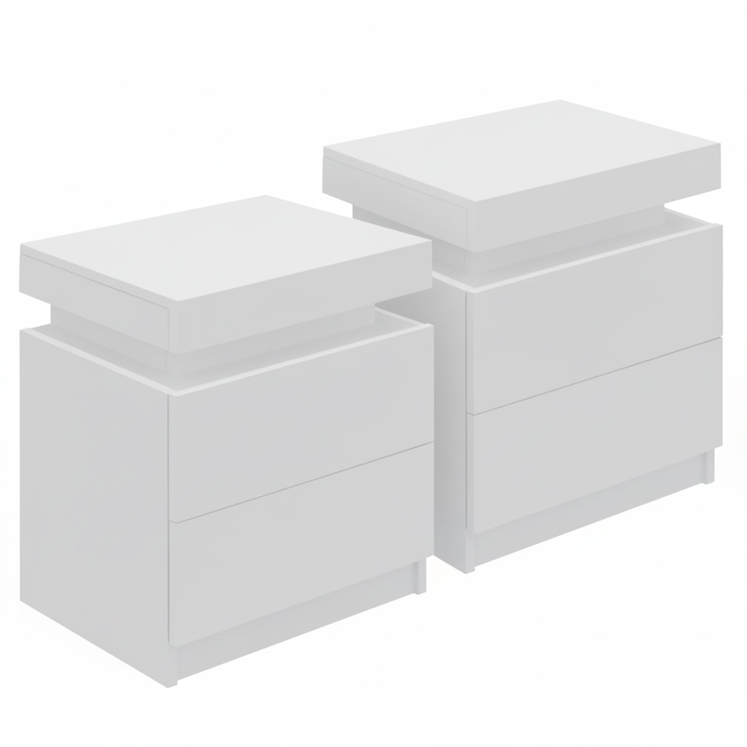Artiss 2X Bedside Table 2 Drawers Lift-up Storage White - Image 7