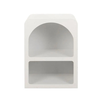 Artiss 2x Bedside Table 2 Shelves - ARCHED White - Image 4