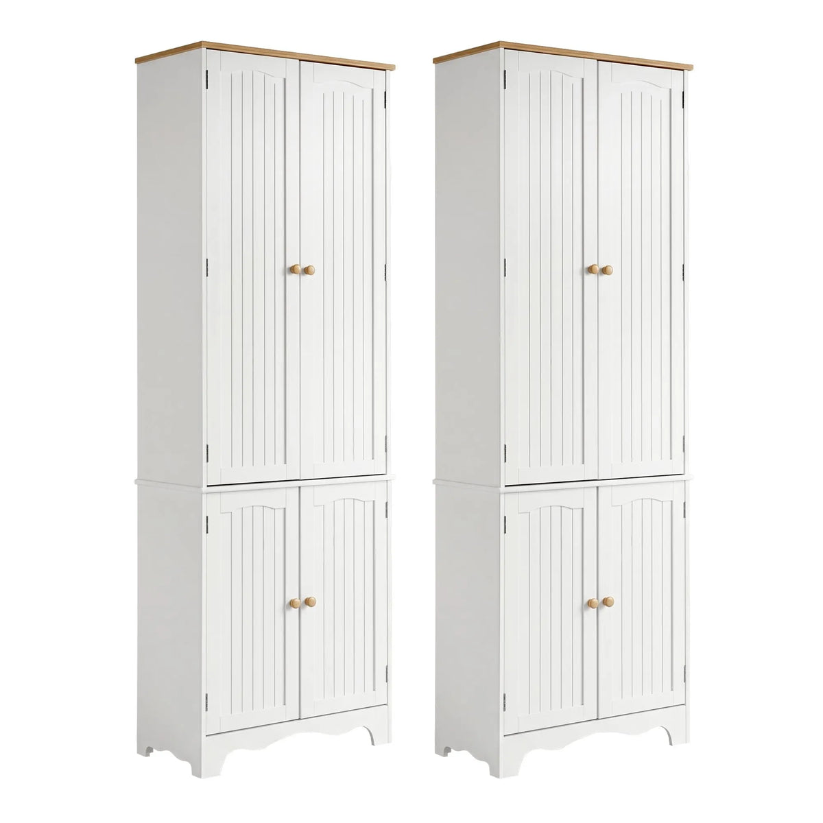 Artiss 2x Buffet Sideboard Pantry Cabinet Cupboard 6-Tiers Storage Shelves BERNE