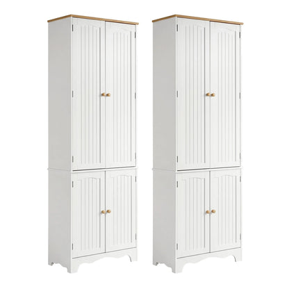 Artiss 2x Buffet Sideboard Pantry Cabinet Cupboard 6-Tiers Storage Shelves BERNE