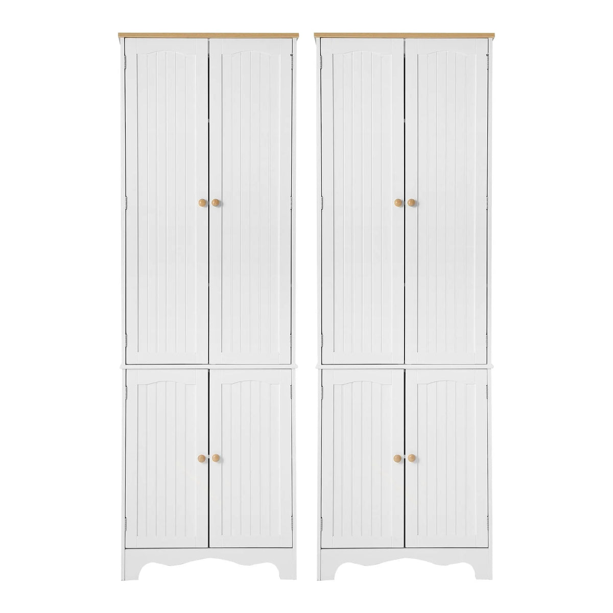 Artiss 2x Buffet Sideboard Pantry Cabinet Cupboard 6-Tiers Storage Shelves BERNE - Image 4