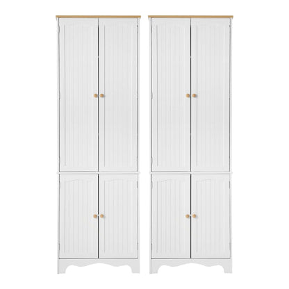 Artiss 2x Buffet Sideboard Pantry Cabinet Cupboard 6-Tiers Storage Shelves BERNE - Image 4
