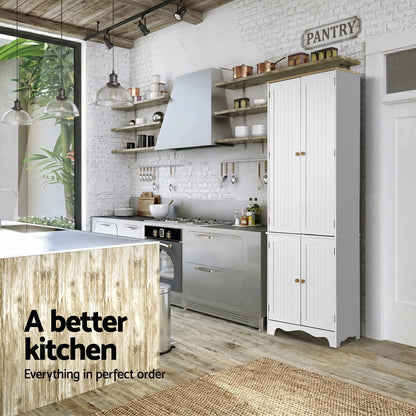 Artiss 2x Buffet Sideboard Pantry Cabinet Cupboard 6-Tiers Storage Shelves BERNE - Image 5