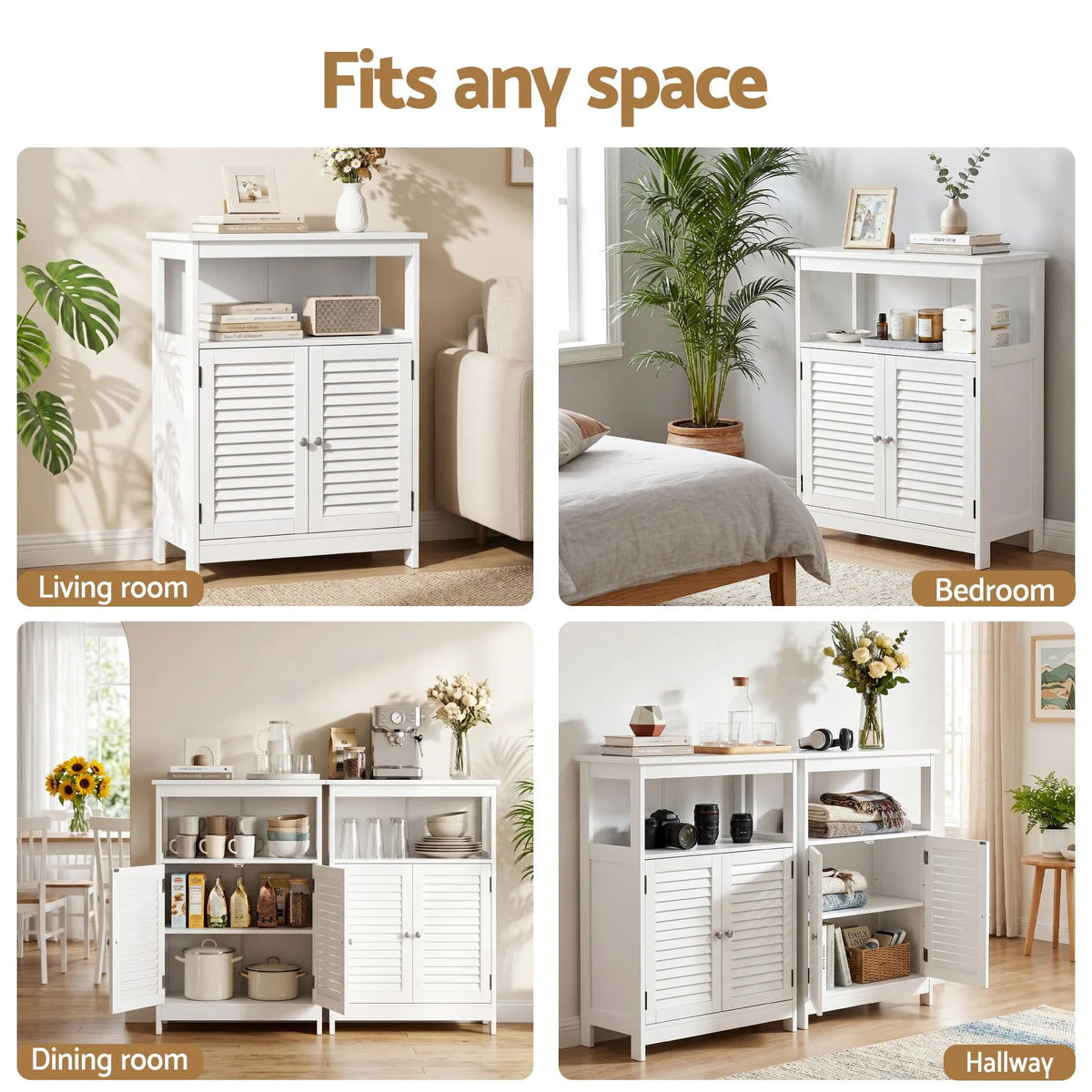 Artiss 2x Buffet Sideboard Cabinet Server Cupboard Kitchen Bathroom Storage IVOR - Image 8