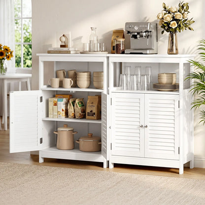 Artiss 2x Buffet Sideboard Cabinet Server Cupboard Kitchen Bathroom Storage IVOR - Image 9