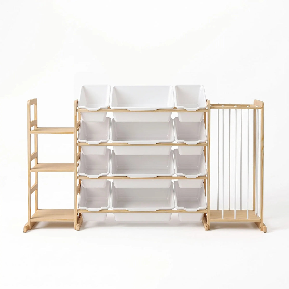 Keezi 3-in-1 Kids Toy Storage Organiser with 12 Bins, Shelves & Animal Storage - Image 4
