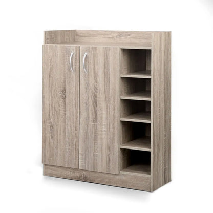 Artiss Shoe Rack Cabinet 21 Pairs Adjustable Shelves Pine Clair - Image 3
