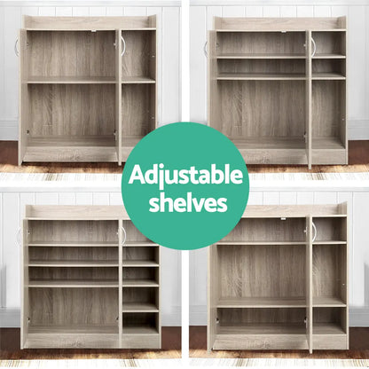 Artiss Shoe Rack Cabinet 21 Pairs Adjustable Shelves Pine Clair - Image 6
