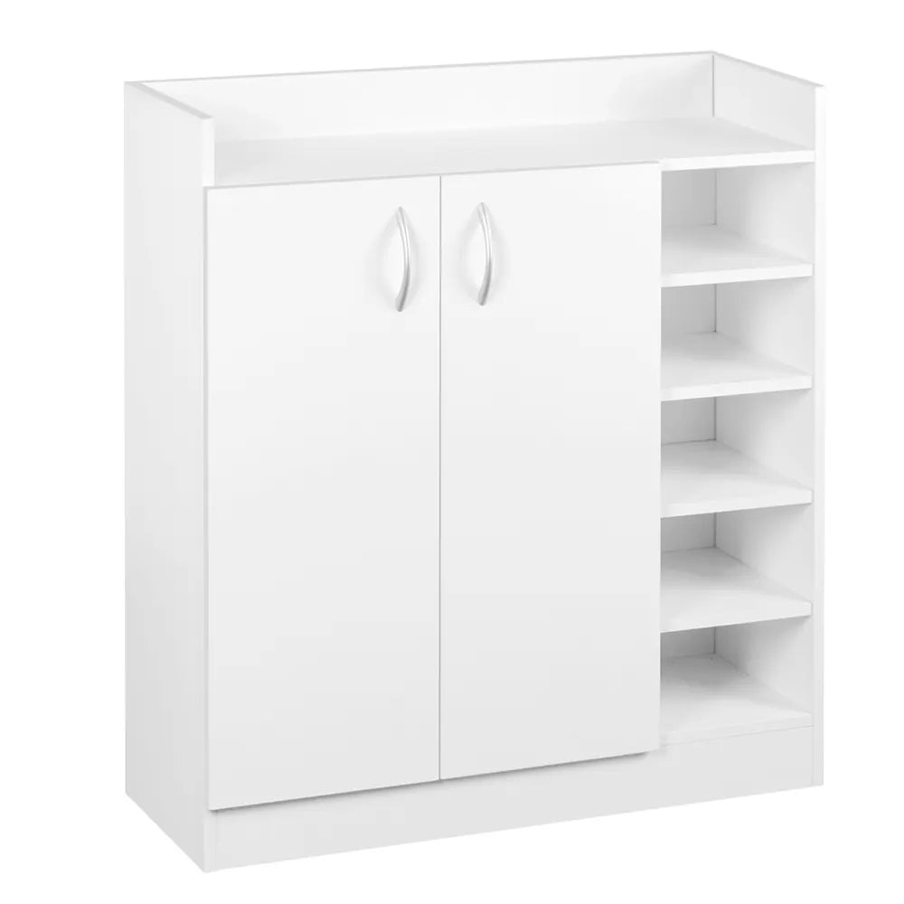 Artiss Shoe Rack Cabinet 21 Pairs Adjustable Shelves White Clair - Image 3