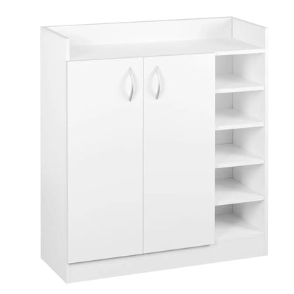 Artiss Shoe Rack Cabinet 21 Pairs Adjustable Shelves White Clair - Image 3