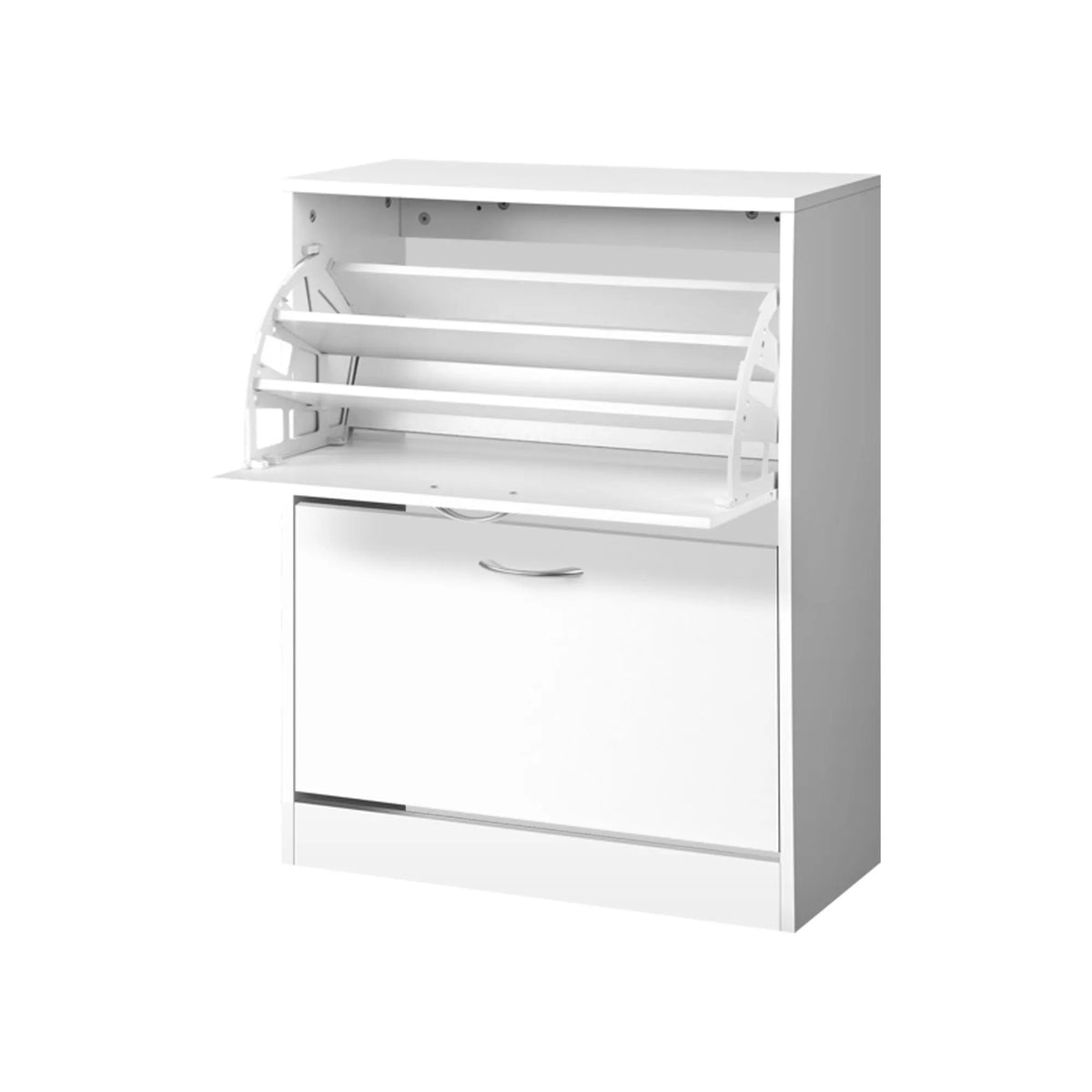 Artiss 2x Shoe Cabinet Storage Organiser 2 Flip Drawer White - Image 4