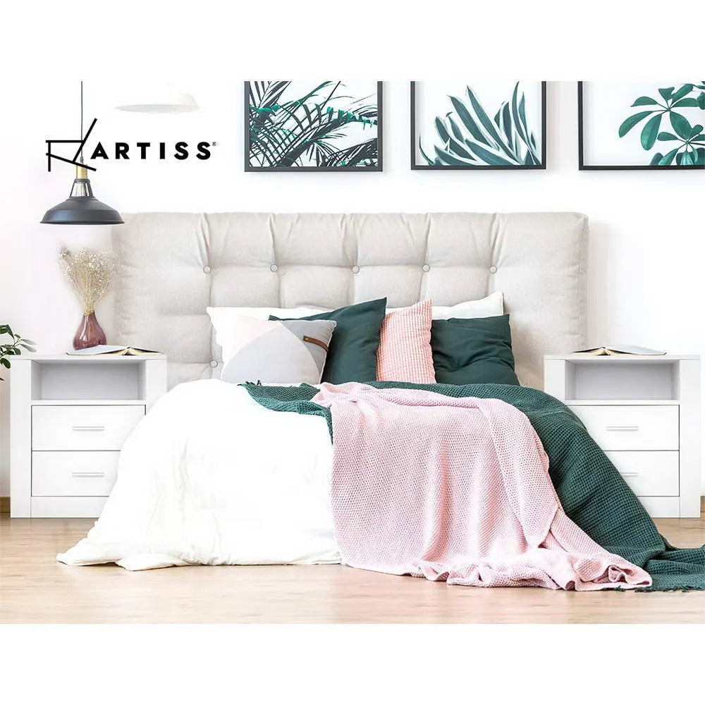 Artiss Bedside Table 2 Drawers with Shelf - TARA White - Image 6