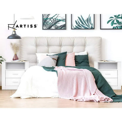 Artiss Bedside Table 2 Drawers with Shelf - TARA White - Image 6