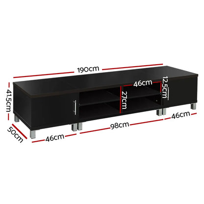 Artiss TV Cabinet Entertainment Unit 190cm Black Danson - Image 4