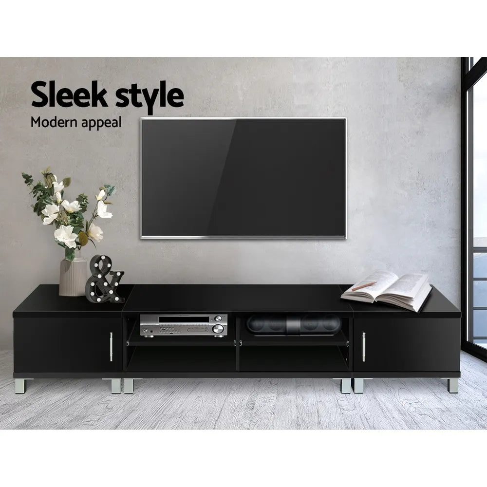 Artiss TV Cabinet Entertainment Unit 190cm Black Danson - Image 5