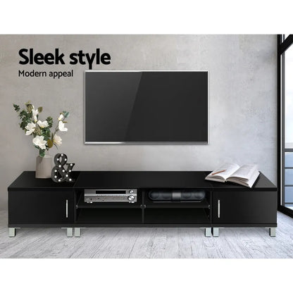 Artiss TV Cabinet Entertainment Unit 190cm Black Danson - Image 5