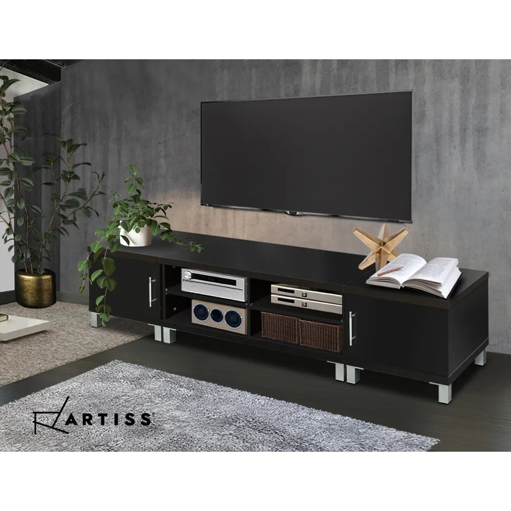 Artiss TV Cabinet Entertainment Unit 190cm Black Danson - Image 8