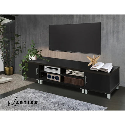 Artiss TV Cabinet Entertainment Unit 190cm Black Danson - Image 8