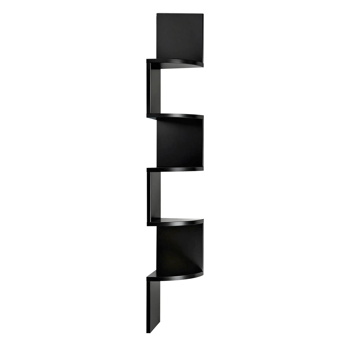 Artiss Wall Shelf Bookshelf Corner Floating 5-Tier Black - Image 4