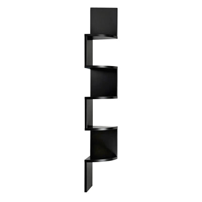 Artiss Wall Shelf Bookshelf Corner Floating 5-Tier Black - Image 4