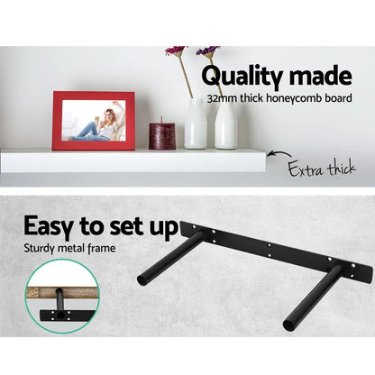 Artiss Floating Wall Shelf Set of 3 White - Image 4