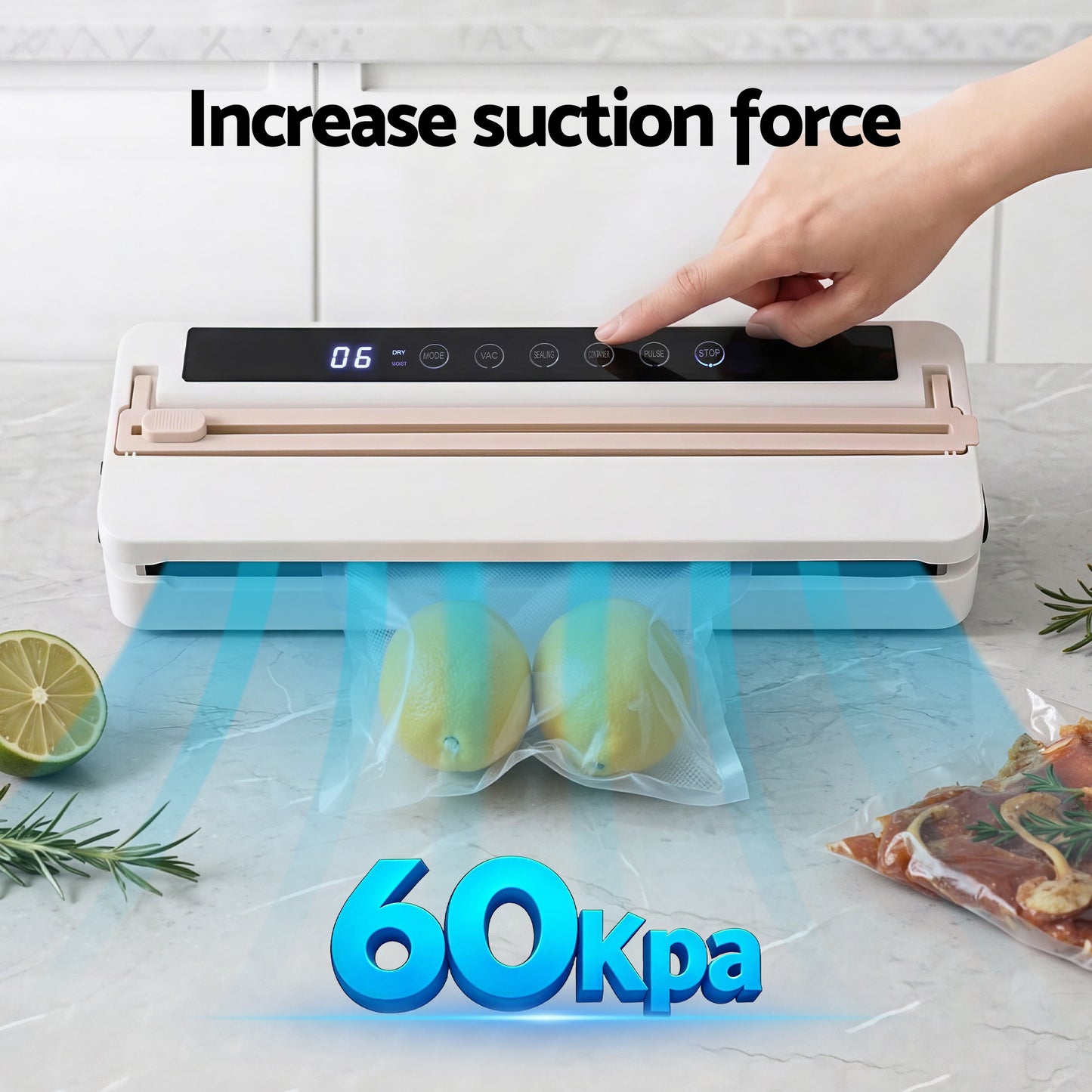 Devanti Food Vacuum Sealer Machine Fresh Storage Auto Seal Slide Cutter 6 Modes White - Image 7