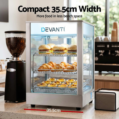 Devanti Commercial Food Warmer 850W 3 Shelf Heated Display Cabinet - Image 3