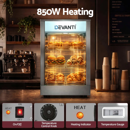Devanti Commercial Food Warmer 850W 3 Shelf Heated Display Cabinet - Image 4