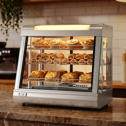 Devanti Commercial Food Warmer 1500W 3 Shelf Heated Display Cabinet