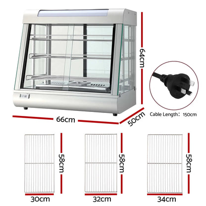 Devanti Commercial Food Warmer 1500W 3 Shelf Heated Display Cabinet - Image 2