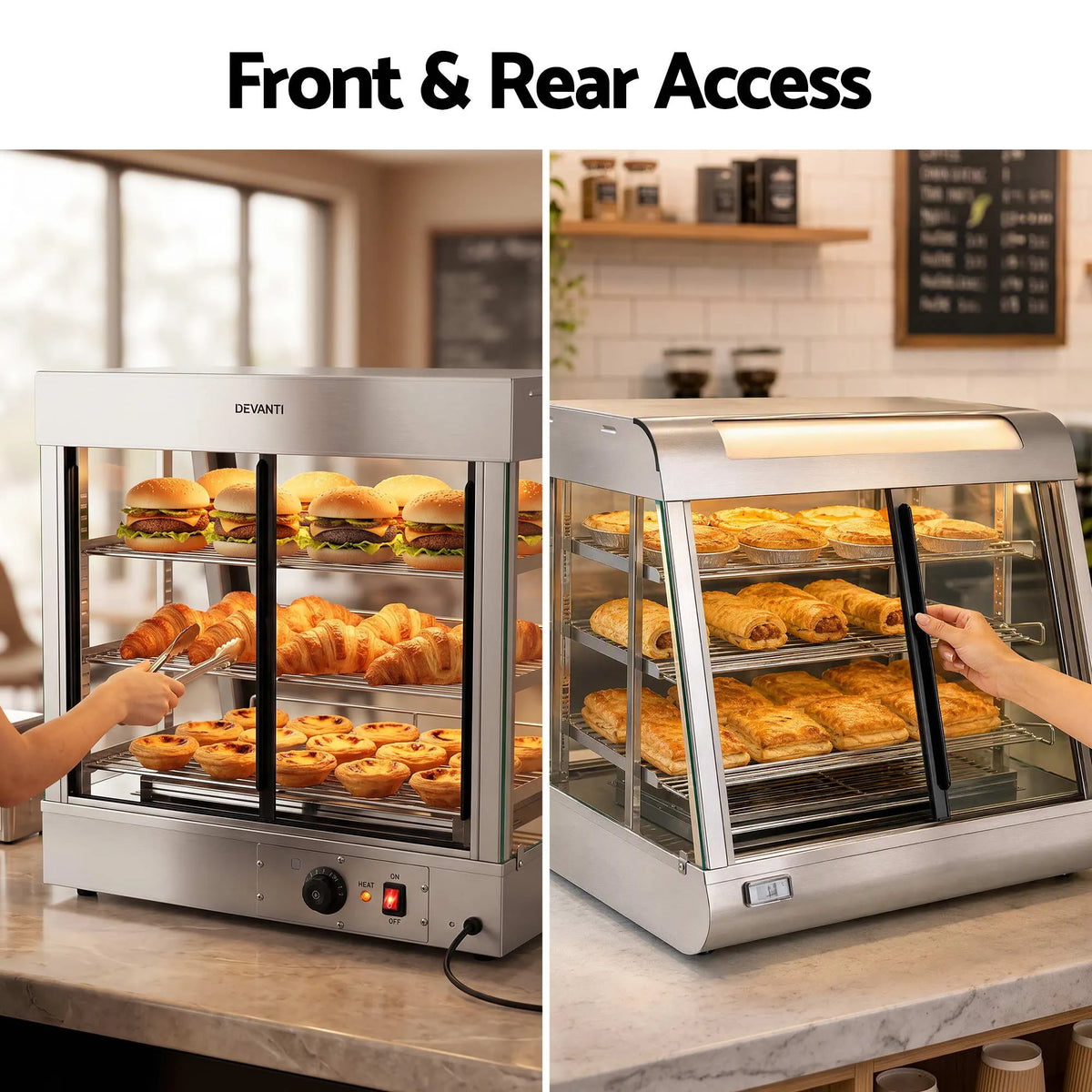 Devanti Commercial Food Warmer 1500W 3 Shelf Heated Display Cabinet - Image 6