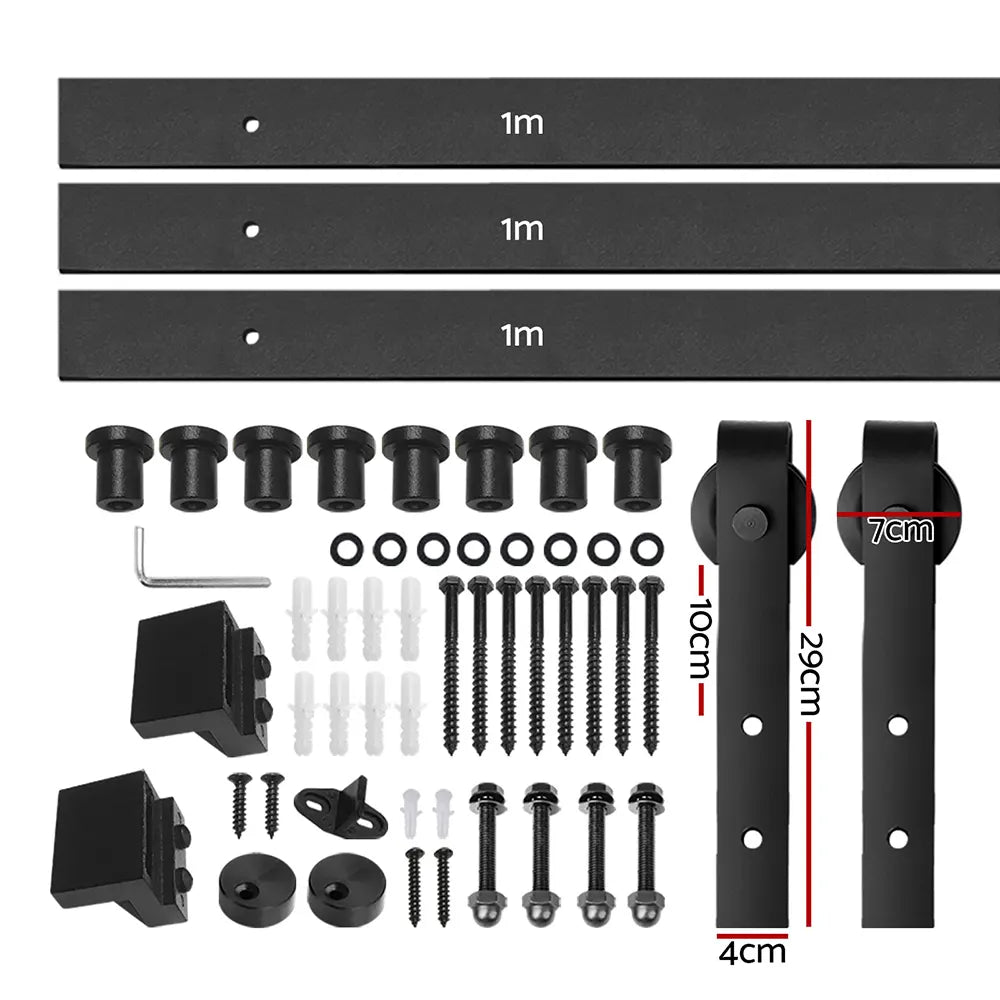 Cefito Sliding Barn Door Hardware Track Set 3m - Image 2