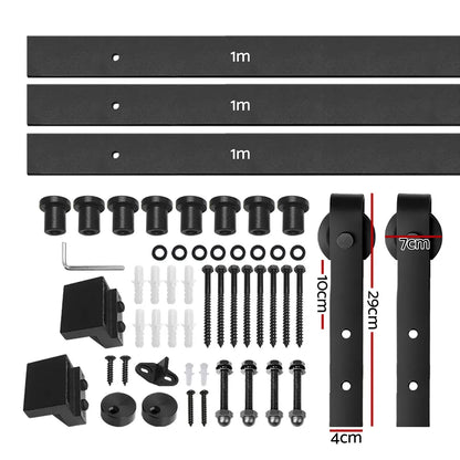 Cefito Sliding Barn Door Hardware Track Set 3m - Image 2