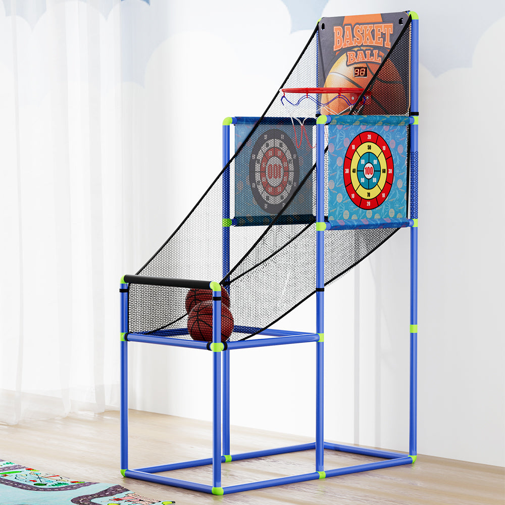 Basketball Arcade Game Electronic Scorer 3 Games Adjustable Kids Blue - Image 5