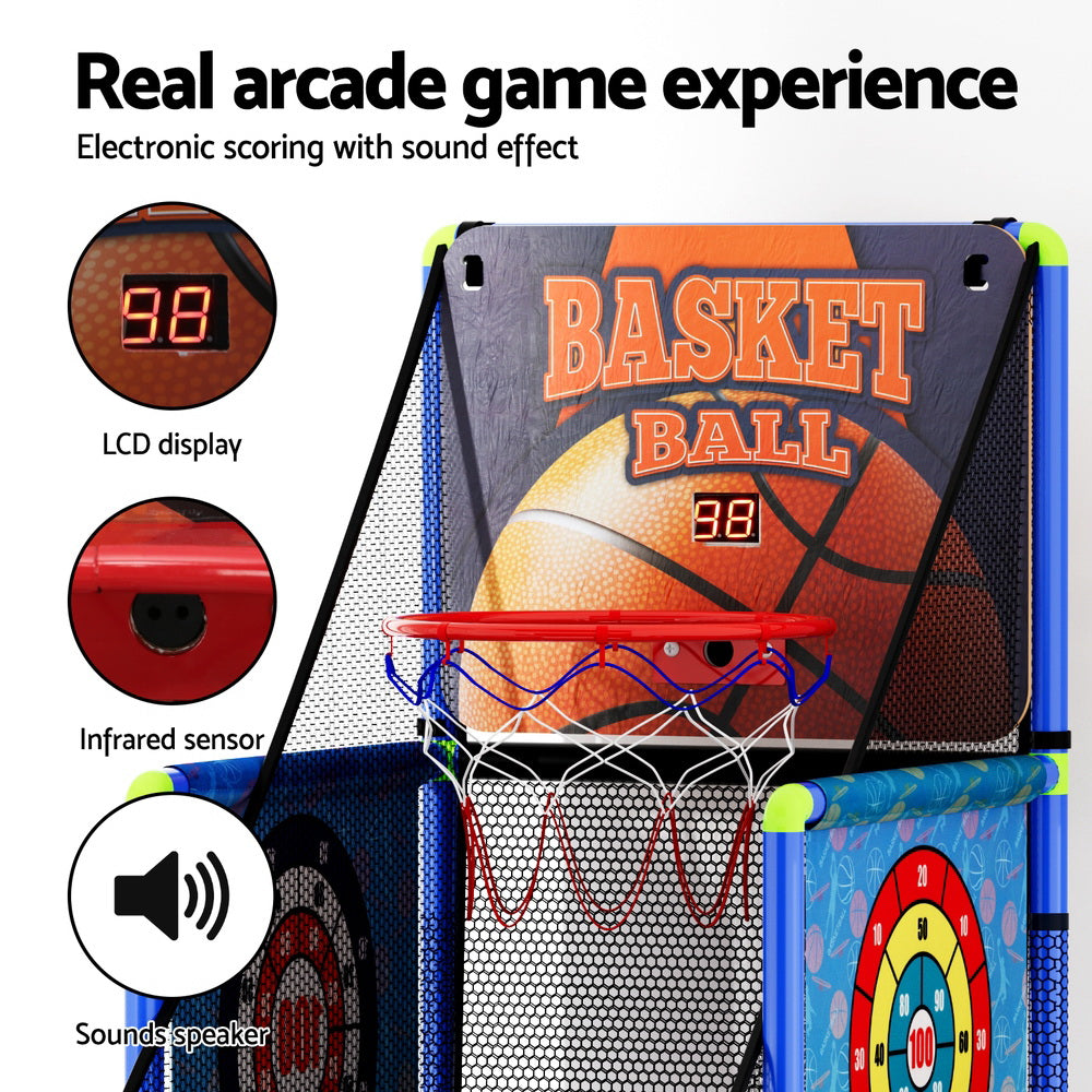 Basketball Arcade Game Electronic Scorer 3 Games Adjustable Kids Blue - Image 6