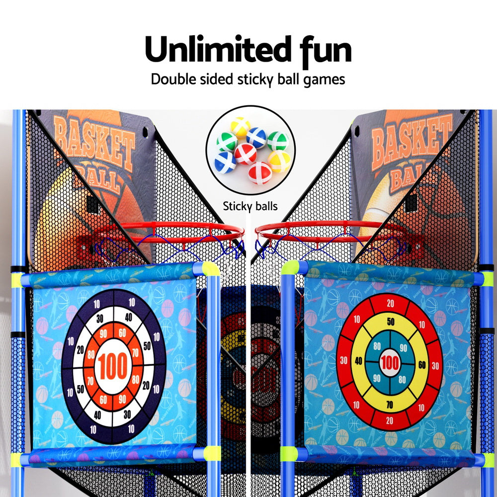 Basketball Arcade Game Electronic Scorer 3 Games Adjustable Kids Blue - Image 7