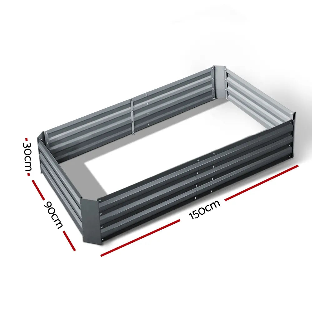 Green Fingers Garden Bed 150x90cm Planter Box Raised Container Galvanised Steel - Image 2