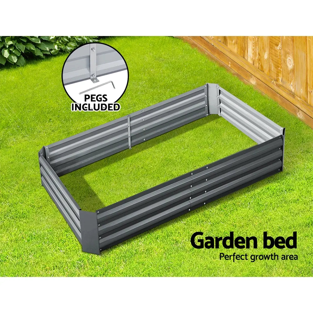 Green Fingers Garden Bed 150x90cm Planter Box Raised Container Galvanised Steel - Image 4