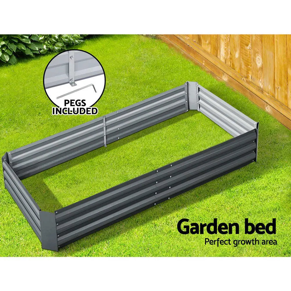 Green Fingers Garden Bed 180x90cm Planter Box Raised Container Galvanised Steel - Image 5