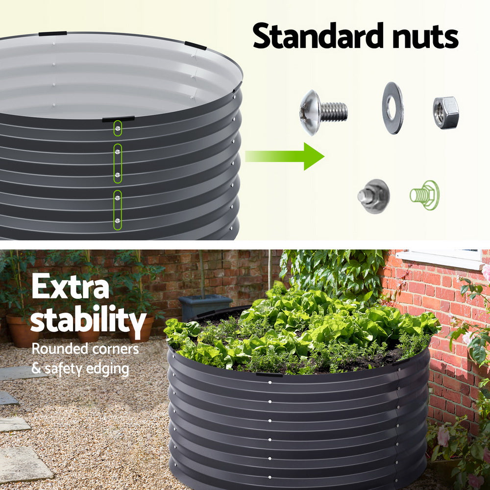 Green Fingers Garden Bed 90X45cm Planter Box Raised Container Galvanised Steel - Image 6