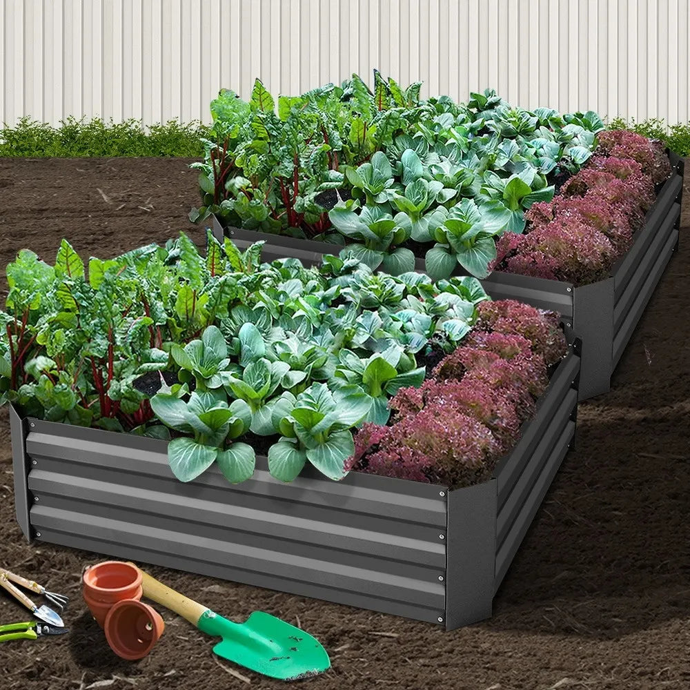 Green Fingers 2x Garden Bed 120x90cm Planter Box Raised Container Galvanised Herb - Image 7