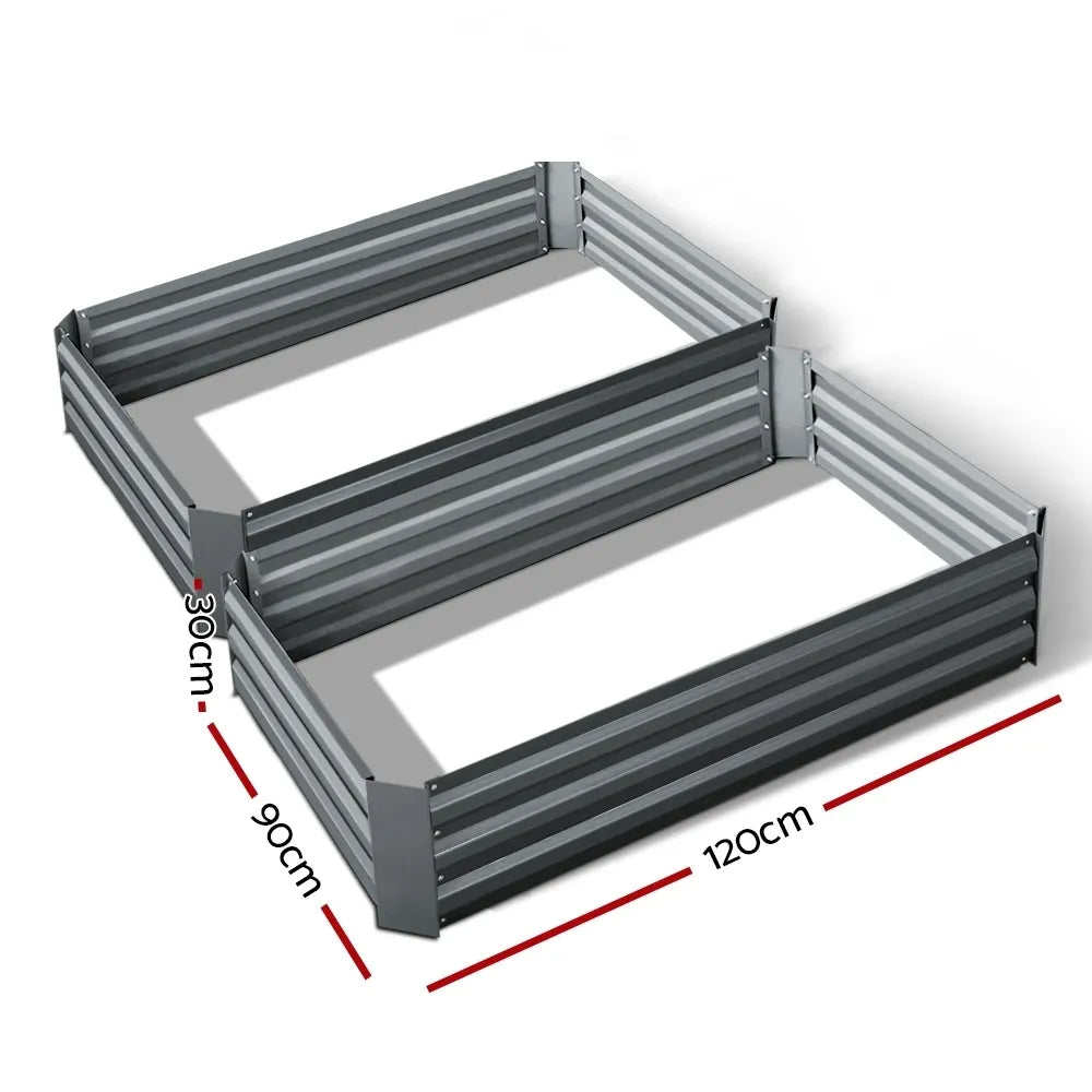 Green Fingers 2x Garden Bed 120x90cm Planter Box Raised Container Galvanised Herb - Image 2