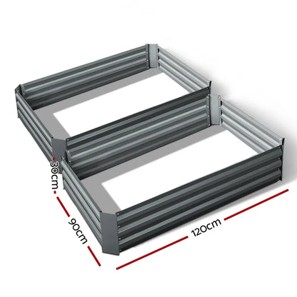 Green Fingers 2x Garden Bed 120x90cm Planter Box Raised Container Galvanised Herb - Image 2