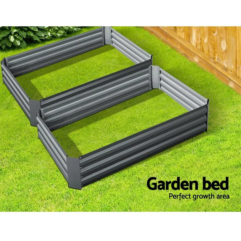 Green Fingers 2x Garden Bed 120x90cm Planter Box Raised Container Galvanised Herb - Image 4