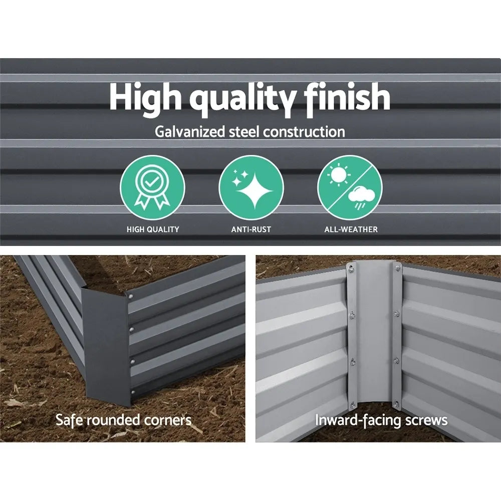 Green Fingers 2x Garden Bed 120x90cm Planter Box Raised Container Galvanised Herb - Image 5