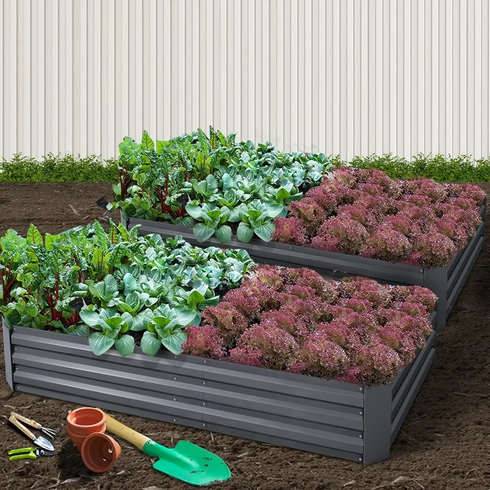 Green Fingers 2x Garden Bed 210x90cm Planter Box Raised Container Galvanised Herb - Image 7
