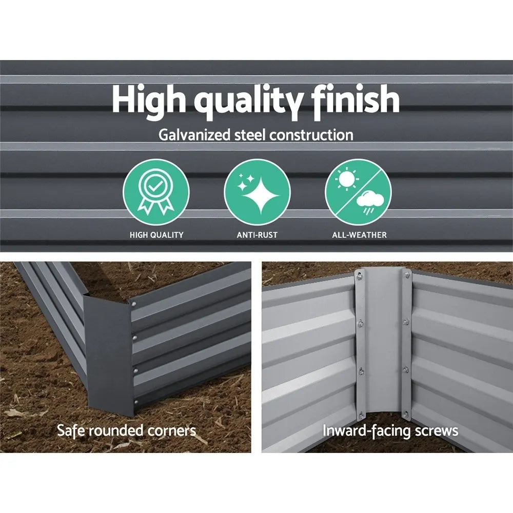 Green Fingers 2x Garden Bed 210x90cm Planter Box Raised Container Galvanised Herb - Image 5